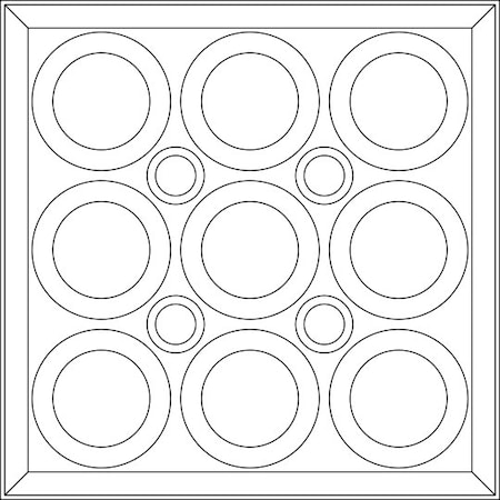 Ceilume Roman Circle 2ft x 2ft Frosted Ceiling Tile V1-ROMNCR-22CLR